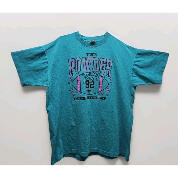 Fruit of the Loom Jackets & Blazers - VTG 1992 Powder Puff football t-shirt from Kansas State University Size XL Retro